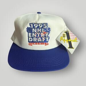 Vintage 1995 NHL Entry Draft Edmonton Snapback Cap A#1 Apparel 90s USA Rare Hat